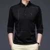 Polo d'affaires à manches longues pour hommes, t-shirt décontracté, coupe Slim, vêtements coréens, chemises à boutons, automne 2024, 240226