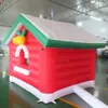 4x4x3.5mh (13.2x13.2x11.5ft) met blazer vrije deur schip Outdoor Activiteiten Kerstmis opblaasbare Santa Grotto House Tent Xmas Decorations