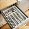 Chopsticks Cutlery Storage Knife Fork Tray Der Tableware Organizer Spoon Plastic Separation Block Holder Drop Delivery Home Garden Kit Otext