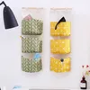 Storage Bags Cotton And Linen Hanging With 3 Pockets Fabric Art Wall Dormitory Miscellaneous