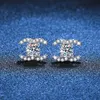 JECIRCON 925 Sterling Silver Stud Earrings Small Fragrant Style High-end 1 Carat D Color Diamond Jewelry for Women 240219