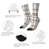 Men's Socks Neutral Checkered Pattern Classic Tan And Beige Traditional Vintage Harajuku Plaid Art Crew Crazy Sock