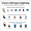 Hörlurar ugreen trådbundna hörlurar med mikrofon i örat 3,5 mm brus som avbryter USB -typ C Lightning Earphones för iPhone 15 Pro Max Xiaomi