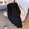 Robes décontractées Élégant longue robe tricotée pour femmes 2024 Femme grande taille 4XL Automne Hiver Chaud Noir Abricot Party V Cou Slim Vêtement
