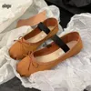 2024 Skórzany balet płaski balet Paris projektant profesjonalny buty taneczne satynowe baleriny mm platforma Bowknot płytkie usta pojedyncze but płaskie sandały mokasyny