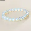 Bracelet en pierre de lune perlée Bracelets en opale perles hommes femmes Bijoux en perles Femme Bijoux amour bricolage pierre naturelle cristal cadeaux à la mode YQ240226