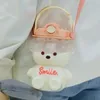 Bouteilles d'eau avec couvercle à rebond d'ours, bouteille en paille Portable de 1/1, 4 litres, grande capacité, tasse en plastique de dessin animé, sangle pour enfants