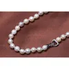Hängen Baroqueonly Natural Pearl Necklace Classical Style 925 Sterling Silver Clasp Chocker 4A Gift for Women Party Fashion NCA