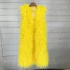 Fur Women Imitation Sheep Faux Fur Vest Coat Singlet Sleeveless Coat Pure Color Winter 2023 High Street Plush Coats Female Jacket