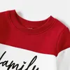 Familjsmatchande kläder PA Valentines Day Family Matching Outfits ColorBlock Letter Print Crew Neck Long-Sleeve Mother-Cids Sweatshirts