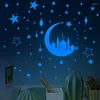 Autocollants muraux étoiles de lune, autocollant lumineux, garçon et fille, décor de chambre d'enfant, décoration de pépinière, lueur dans la nuit, sparadrap muraux