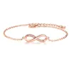 Pulseiras pulseiras para mulheres popular cor prata infinito amor infinito zircônia cúbica rosa ouro moda jóias4913292