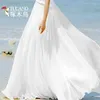 Jupes maille tulle jupe femmes élastique taille haute une ligne plage danse fête de mariage plissée maxi longue mode coréenne