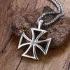 Fashion- Mens Necklace Stainless Steel Vintage Hollow Maltese Iron Cross Pendant Necklace Knights Templar Cross Male Jewelry298j