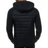 メンズジャケット秋の冬ジャケットソリッドパッチワーク長袖のフード付きコート男性ジッパーカジュアルアウターウェアストリートウェア