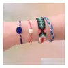 Chain New Bohemian Handmade Woven Rope Bracelet For Women Girl Pearl Charm Stainless Steel Beads Adjustable With Card Jewel Dhgarden Dhbvh