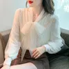 Women's Blouses Autumn Winter Long Sleeve Women 2024 Korean Fashion Clothing Streetwear Blusas Mujer Elegant Bow Neck Lace Tops Shirts