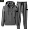 Tracksuits masculinos homens mens pedra esportes terno ilha com capuz com zíper camisola designer é jaqueta de terra calças de duas peças g56je761j1c1