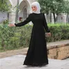 Abbigliamento etnico Musulmano Chiffon Abito A Pieghe Delle Donne 2024 Maxi Abito Femminile Lace Up Lungo Abaya Elegante Femme Abiti Per L'estate Islam