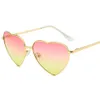 Brand Designer Heart Shape Fashion Sunglasses 9 Colors Candy Colors Goggles Party Couple Sunglass One Pieces Whole 2972