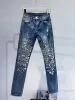 Jeans Mode européenne couture à la main diamant Denim pantalon femmes Super brillant Sexy minceur Stretch Slim Fit Skinny Jeans studded jeans