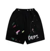 2024 Men's womens Casual Sports Shorts Galleryes Depts Shorts Designer Colorful Ink-jet Hand-painted French Classic Printed Mesh Sports Drawstring Shorts Street