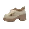 Robe chaussures riz blanc niche vent doux petit cuir femme 2024 noeud plate-forme ronde cheville ins