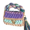 HBP Multi Color Handbags Beach Garn Purse Woven Shoulder Pasts Colorful Rainbow Luxury Crochet Bag Handmade