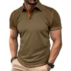 T-shirt à revers pour hommes Polo à manches courtes Polos de créateurs Chemises Homme Mode T-shirts à panneaux Couleur mature Blocage Coton Mélange Vêtements Été Respirant Tees