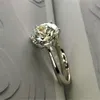 Halsband Moissanite 3 karat Moissanite förlovningsringar för kvinnor 925 Sterling Silver Solitaire Diamond Wedding Ring