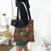 Boodschappentassen Aangepaste Maya Azteekse Hunab Ku-symbool Canvas Dames Duurzame boodschappen Tote Shopper