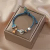 Charm Bracelets Braided Rope Two-loop Interlocking Decorative Bracelet