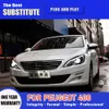 Car Styling DRL Daytime Running Light Streamer Turn Signal Indicator For Peugeot 408 LED Headlight Assembly 14-15 Auto Parts Front Lamp