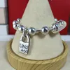 YS Padlock Pendants Alloy Beaded Necklace Bracelet Set Punk Jewelry Fashion Goth Jewelry Party Punk Long Necklace 240219