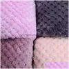 Blankets Swaddling Super Soft Solid Color Kids Bed Spread Pink Blue Furry Plaid Baby Blanket Fleece Ddle Receiving Pet Cushion Dro Dhxep