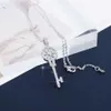 XIUMEIYIZU Neue Mode Schlüsselförmige Aussage Halsketten Für Frauen Schmuck Kupfer Zirkon Strass Schlüssel Charme Anhänger Halskette2555