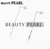 Hopearl Jewelry Pearl Drop Earring Inställningar 925 Sterling Silver Dangle Chain Earrings Blanks 3 ParS225Y6920831