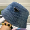 Hink hatt designer denim breda brim hattar lyxiga män kvinnor fiskare hatt unisex båt cap casual caps sun hatt mode sunbonnet hink mössa