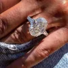 Pierścienie luksusowe owalne 8ct laboratoryjne pierścionek diamentowy 925 srebrna biżuteria