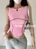 Serbatoi delle donne WOMENGAGA 2024 Estate Ragazza Sexy Senza Maniche Ombelico-scoperto Piccolo Corto Canotta Femminile Sottile Sottile Sling Vest VX98