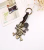 Trend Jewelry selling Europe and the United States direct retro braided alloy skull head leather key chain punk leather key c9381144