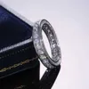 Anneaux de bande à la mode pour femmes de mariage anneau doigt éblouissant diamant 925 Recommandation de cadeau d'anniversaire argenté