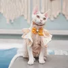 Luxury Cat Dress with Bow-tie Sphynx Cat Devon Rex Conis Cat Costume Kitten Outfits Sphynx Cat Dress Hairless Cat Clothing 240320