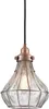 Hanger verlichting gebarsten glas vintage draad kooi plafond hanger licht, rood antiek koper