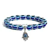 Cadena de alta calidad Moda Mal de ojo azul Cuentas de acrílico Pulsera de cadena Turco Hamsa Mano Fátima Pulseras de palma para mujeres Me Dhgarden Dhkyd