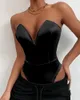 Bodysuit Shapewear Deep Vneck Body Shaper Thong Shapers midjetränare Kvinnor PRIV UPP SLAMNING CORSET TOP CLUBWEAR FÖR KVINNOR 240220