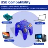 Gamepads 2st N64 USB Wired GamePad N64 Controller GamePad Joystick Classic N64 Game Pad Retro Games för Windows PC/Mac Laptop Computer