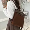 Herbst und Winter neue mattierte Spleißen Retro High-End-Leder Damen Rucksack Mode vielseitige Rucksack Studententasche