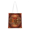 Boodschappentassen Aangepaste Maya Azteekse Hunab Ku-symbool Canvas Dames Duurzame boodschappen Tote Shopper