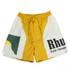 Designer Rhude Pantaloncini da uomo Athletic Casual Mesh Short Uomo Donna Alta qualità Classico Beach Fashion Designer di lusso Casual Street Hip Hop Pantaloncini Blu Verde e Rosso SX